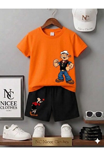 NC Nicee Clothes Summer Children's T-Shirt Shorts Unisex (Safi̇naz Basic Chie...