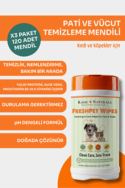 Kahu Naturals Spiritually Connected Pati, Tüy, Vücut Temizleme Mendili 3'lü E...