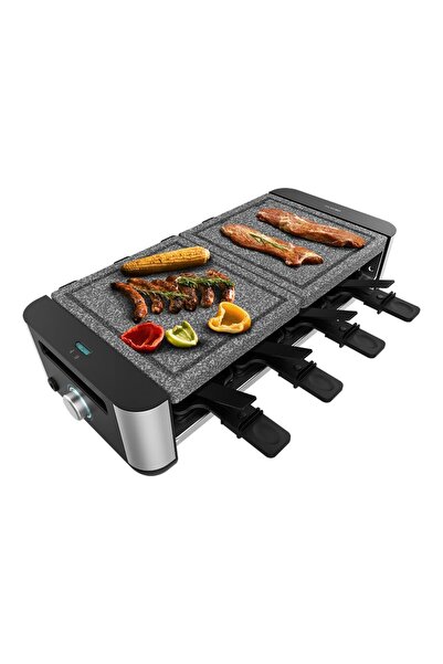 CECOTEC Raclette Cheese&Grill 16000 Inox AllStone, 8 kişilik, 1400 W ızgara, ...
