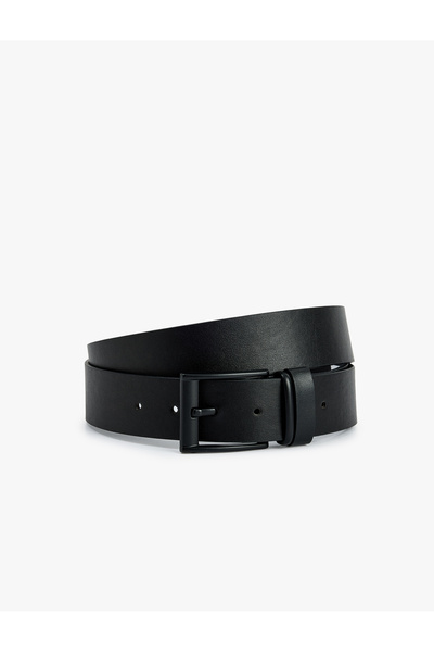 Koton Square Buckle Faux Leather Belt