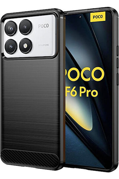 Techsuit Carbon Back Cover Silicone Black (Xiaomi Poco F6 Pro)