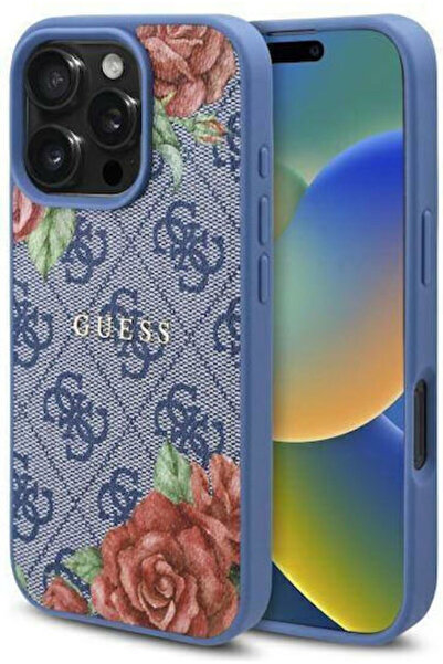 Guess Πλαστικό Μπλε Πίσω Κάλυμμα με Λουλούδια (iPhone 16 Pro Max) Κωδικός: 55...