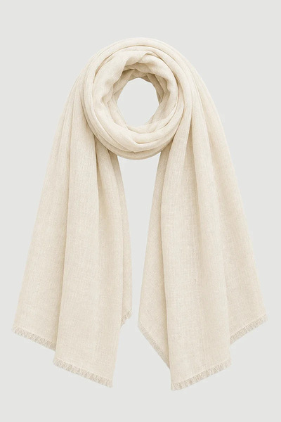 Gusto Solid Color Shawl - Ecru