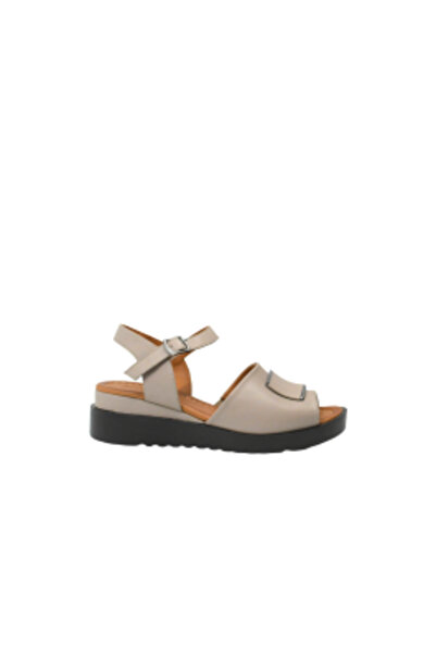 Dogati Sandale casual de damă, cu talpă pană, bej, din piele