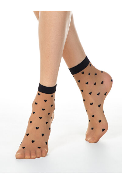 sosetaria Conte Elegant Lovely 20 den black heart lycra socks
