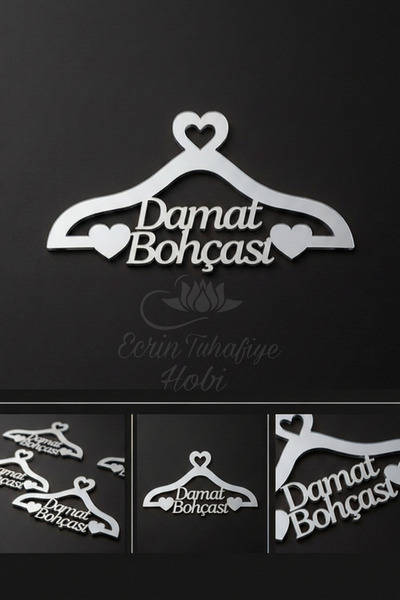 ecrin tuhafiye hobi Gümüş Pleksi Damat Bohçası Yazısı Bohça Süsü, Bohça Süsle...