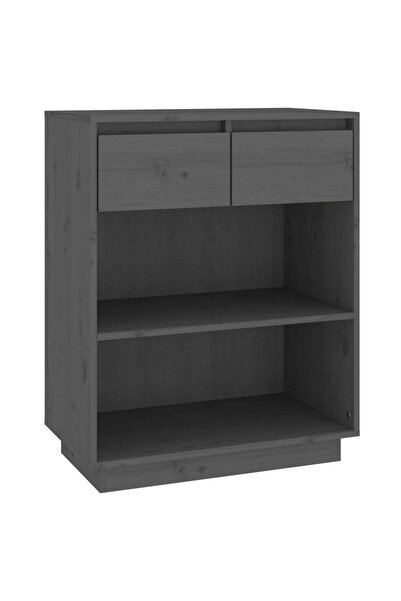 vidaxl Dulap consolă, gri, 60x34x75 cm, lemn masiv de pin