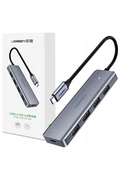 Ugreen Adapter Hub Usb-C For Laptop Macbook 4X Usb 3.0 Usb-C Gray