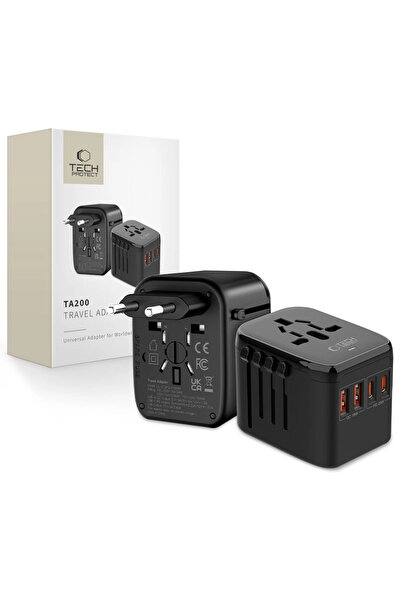 Tech-Protect Adapter Ta200 For Eu Uk Us Au Black
