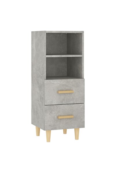 vidaxl Servantă, gri beton, 34,5x34x90 cm, lemn compozit