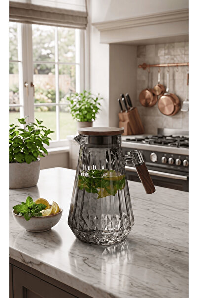 SepetçiBaba Karla Akasya Saplı Cam Sürahi 1800 Ml - 179