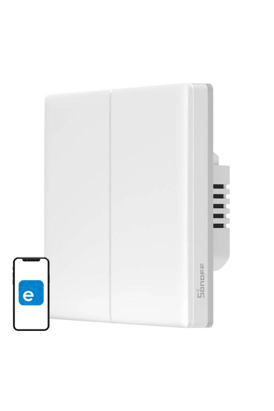 Sonoff Tx T5 2C Întrerupător tactil Wi-Fi pentru gestionarea a 2 surse de ilu...