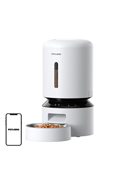 petlibro Dozator de hrană cu Wi-Fi, recipient pentru granule de 5L, pentru an...