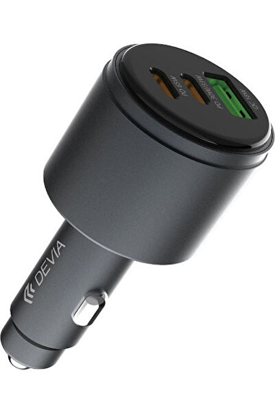 Devia Φορτιστής αυτοκινήτου 116W 3A με θύρες: 1xUSB 2xType-C Μαύρο χρώμα Κωδι...