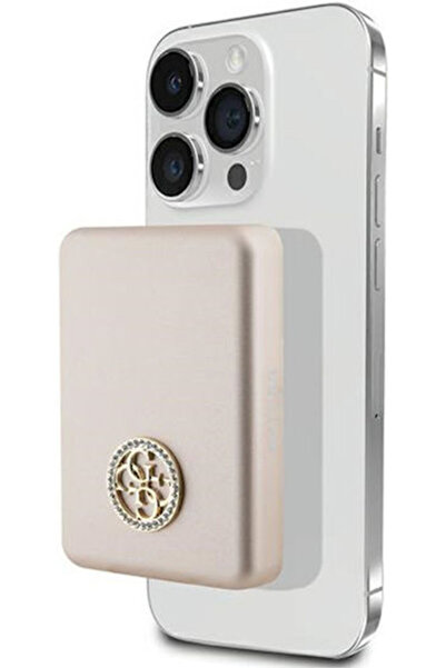 Guess Μεταλλικό Λογότυπο MagSafe Power Bank 3000mAh 5W Χρυσό