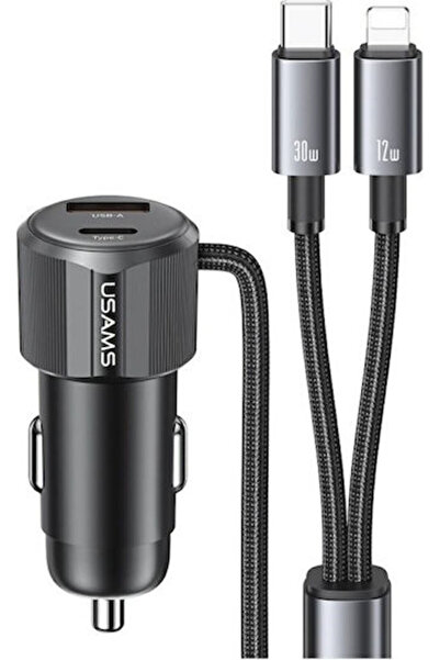 Usams Φορτιστής αυτοκινήτου CC287 66W με θύρες: 1xUSB 1xType-C με καλώδιο Lig...