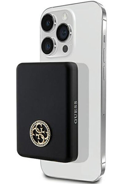 Guess Μεταλλικό Λογότυπο MagSafe Power Bank 5000mAh 15W Μαύρο