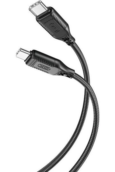 Xo NB-Q236B Πλεγμένο Καλώδιο USB 2.0 USB-C Αρσενικό - USB-C 60W Μαύρο 1μ