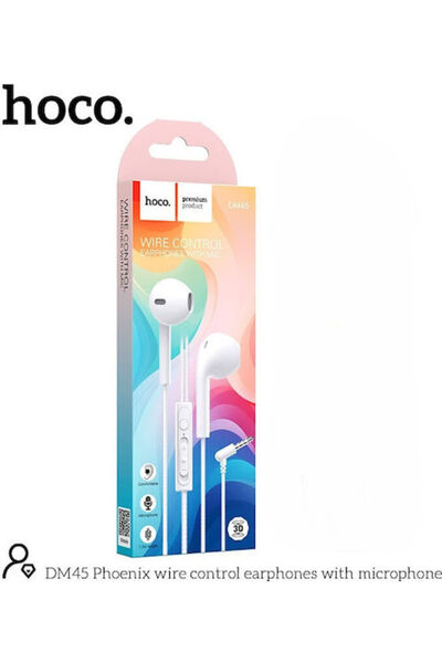 hoco. Hoco DM45 Phoenix Ενδοωτικά Ακουστικά Handsfree με βύσμα 3.5mm Λευκό