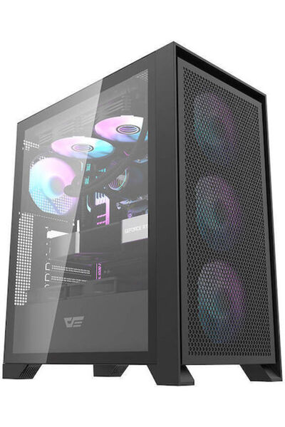 Dark Flash Darkflash DRX70 Διχτυωτό Gaming Midi Tower Κουτί Υπολογιστή με Πλα...