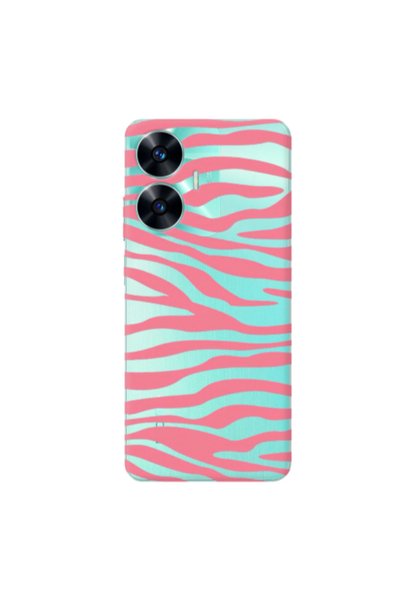 Other Realme C55 Pink Zebra Transparent Silicone TPU Θήκη