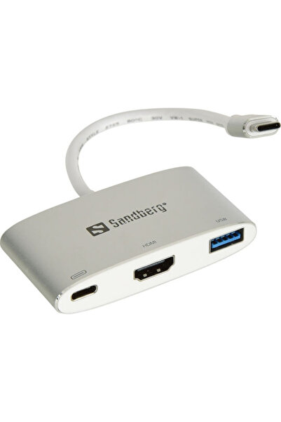 Sandberg Σταθμός σύνδεσης USB-C με HDMI 4K PD Ασημί (136-00)