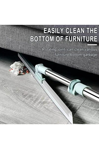 shoppy delight Floor Squeegee with 180° Rotating Head, Stainless Steel Telescopic Pole, Silicone Blade, for Windows, Floors, Walls, 35cm