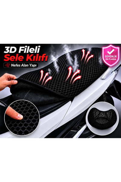 Vi Caro Steel Motor Tiger 150 Motorcycle Saddle Cover 3D Mesh Saddle Cover Br...