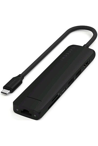 Satechi Σταθμός σύνδεσης USB-C με HDMI 4K PD Ethernet Μαύρο (ST-P7SK)