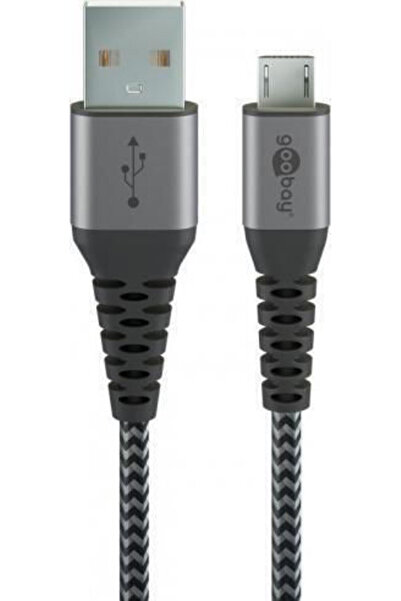 goobay Καλώδιο USB 2.0 σε micro USB, κανονικό, 2μ, Γκρι (49283)