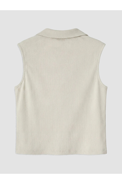 LC Waikiki Gray Polo Collar Girls' Undershirt