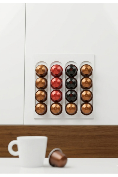COSMOLAB3D Nespresso Uyumlu Duvar Tipi-Dolap Altı Kapsül Kahve Standı Kapsül ...
