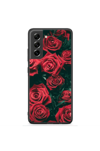 Other Samsung S21 FE Red Roses Black Glossy Θήκη