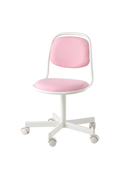 IKEA ÖRFJÄLL Children's desk chair, white/Vissle pink
