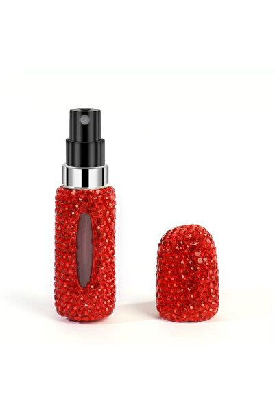 NazLand Crystal Kirmizi Taşlı Doldurulabilir Mini Parfüm Şişesi 5 ML - Seyaha...