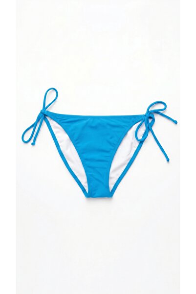 Zi Açık Mavi Kenarları Ince Ip Bağlamalı Bikini Altı