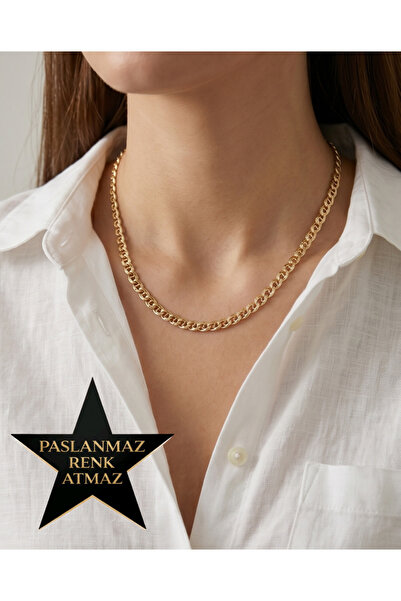 XUPING JEWELRY Xuping 14K Altın Renginde Kadın Zincir Kolye 40 cm
