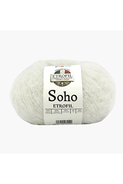 Etrofil Soho Knitting Yarn Off White 55% Super Kid Mohair 23% Organic Merino ...