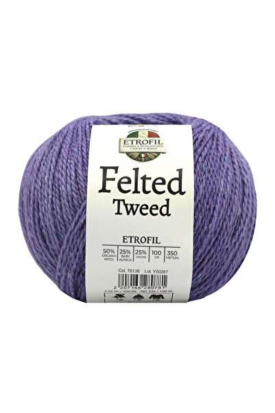 Etrofil Fire de tricotat din tweed împâslit Purple Night 50% Lână Merino orga...