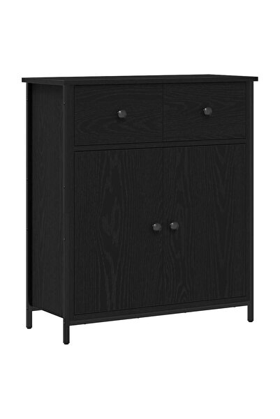 vidaxl Bufet cu sertar Stejar Negru 70 x 30 x 80 cm Lemn compozit