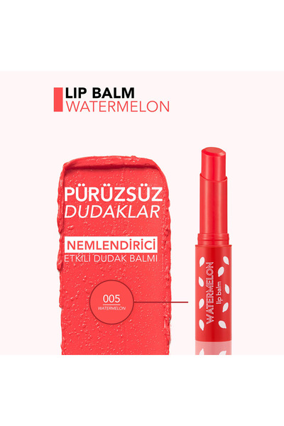 Flormar Lip Balm Fruit Scented and Colorful Lip Moisturizer Watermelon