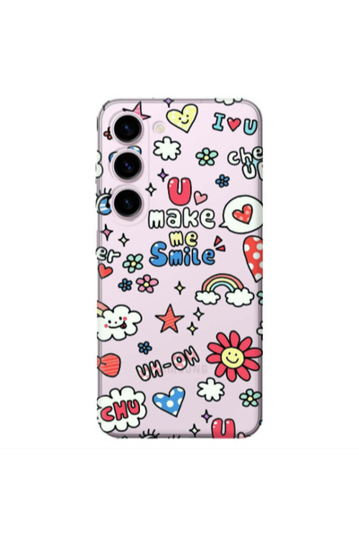 Other Samsung S23 Plus Rainbow flowers Transparent Silicone TPU Θήκη