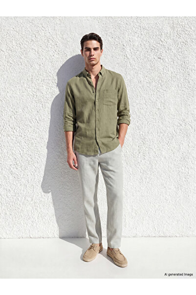 LC Waikiki Nevavm Regular Fit Linen Blend Men's Chino Pants with a Difference