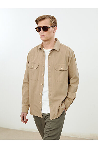 LC Waikiki Nevavm Comfortable Fit Long Sleeve Linen Blend Men's Shirt with Di...