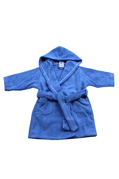 BalticBebe Μπουρνούζι με κουκούλα, EgoBebe, Βαμβάκι Premium, μπλε, 2 - 3 ετών