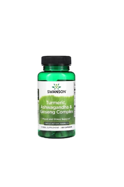 SWANSON Turmeric, Ashwagandha & Ginseng Complex 60 capsule -