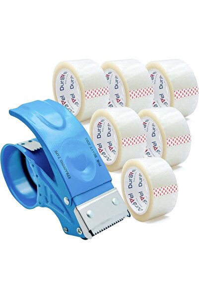 Duravel Metal Heavy Duty Packing Tape Dispenser Gun with 6 Rolls of 2" Tape f...