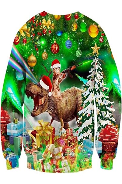 Other Christmas 3D Printed Christmas Sweater Animal Motif Elf Elf Long Sleeve...