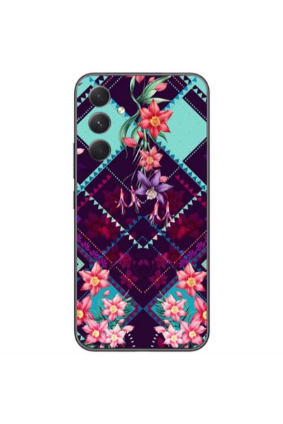 Other Samsung Galaxy A25 Checkered flowers Transparent Silicone TPU Θήκη