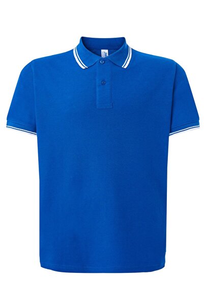 JHK Tricou polo barbati City, bumbac 100%, royal blue/white